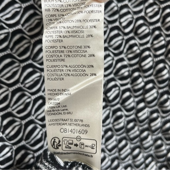 Free People Jane Top in Black and White Size Medium - Picture 6 of 7